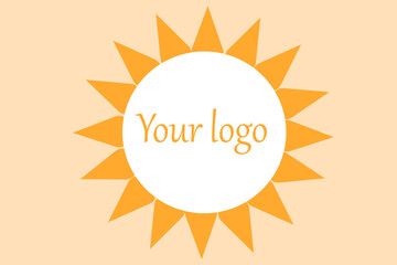 vector illustration of a stylish logo for a company with sun