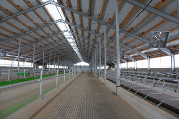 The final stage of construction of the agricultural complex. Construction of a new large hangar. Construction of the new barn.