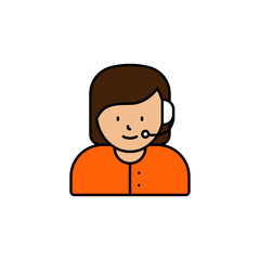 call center, avatar, girl line icon. Elements of call centre illustration icon. Premium quality graphic design icon. Can be used for web, logo, mobile app, UI, UX