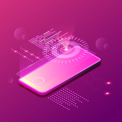  Futuristic background, digital world technology
