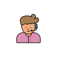 call center, avatar line icon. Elements of call centre illustration icon. Premium quality graphic design icon. Can be used for web, logo, mobile app, UI, UX