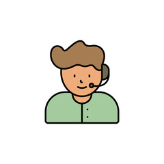call center, avatar line icon. Elements of call centre illustration icon. Premium quality graphic design icon. Can be used for web, logo, mobile app, UI, UX