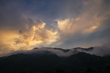 sunset in the mountains