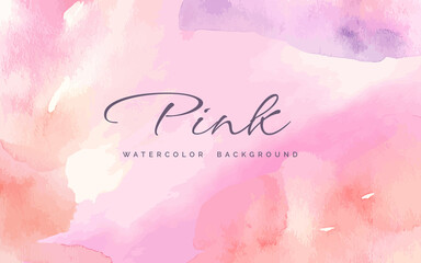 Hand painted pastel pink watercolor background