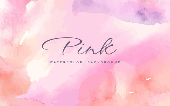 Hand Painted Pastel Pink Watercolor Background