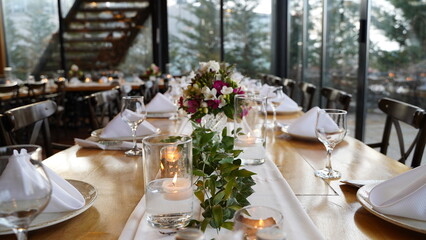 Table Prepared for the Engagement Dinner Event