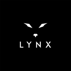 lynx logo icon design isolated on black background