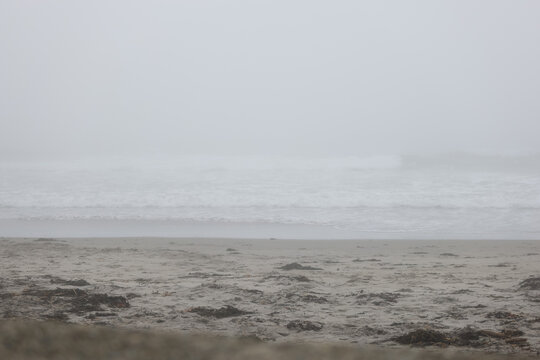 Fog And Waves On The Beach In Portsmouth New Hampshire