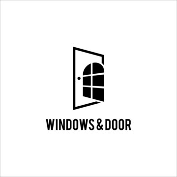 window and door logo vector isolated on white background
