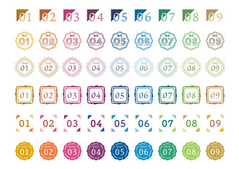タイトルや見出しに添えるシックな数字のアイコンセット