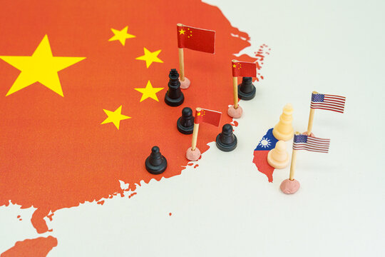 China and taiwan rising tensions and conflict concept