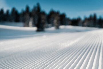 Sztruks - idealne warunki narciarskie-  zima pełna śniegu - trasa ratrak - obrazy, fototapety, plakaty