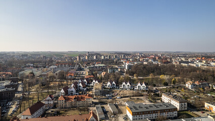Racibórz - Krajobraz miasta na śląsku z lotu ptaka dron
