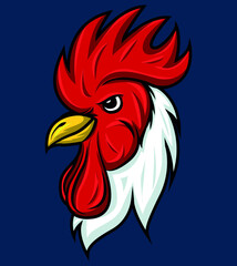 Rooster mascot logo design. Emblem logo. rooster head mascot logo