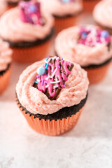 Chocolate strawberry cupcakes