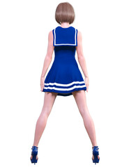 Beautiful japan woman in short dress.