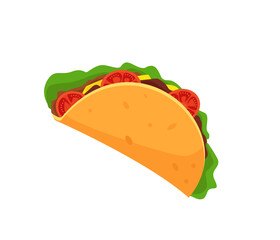 Tacos. Mexican food. Vector cartoon illustration.