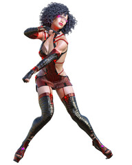 3D assassin warrior amazon woman render.
