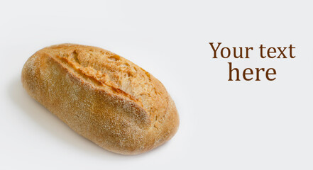 Fresh bread isolated on white background