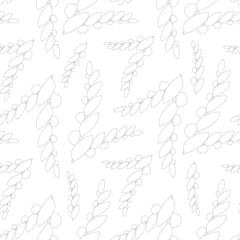 Monochrome nature branch seamless pattern stock vector illustration for web, for print