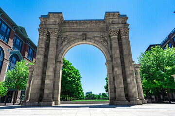 Fototapeta na wymiar Union Station Arch in the Arena District of Columbus, Ohio, whence 