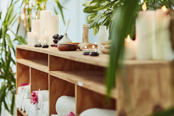 The perfect setting for serenity. Shot of the inside of a beauty spa.