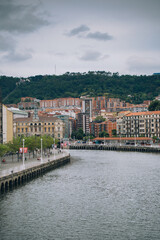 Landscape photo of the river and the city of Bilbao