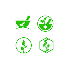 a set of herbal product logos. vector illustration of a plant. herbal medicine icon.natural product symbol