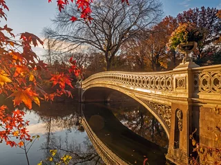 Cercles muraux Pont de Gapstow Gapstow Bridge in Central Park, Autumn