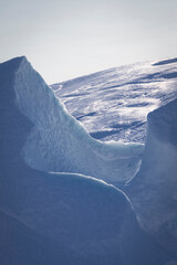 large icebergs floating in the sea in the arctic circle