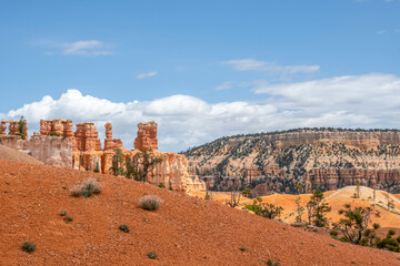 Red Rocks Hoodoos in Bryce Point at Bryce Canyon National Park, Utah