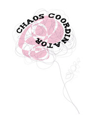 Vector drawing of a flower from intricate lines. Chaos coordinator