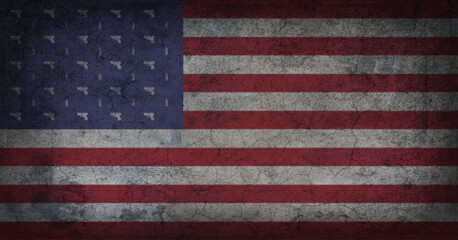 Bandera USA grunge vieja con armas