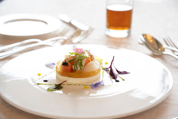 Lightly hors d'oeuvre at the beginning of the meal