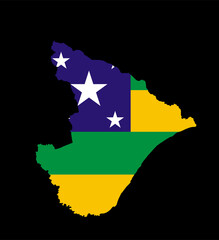 Sergipe map flag vector silhouette illustration isolated on black background. Brazil state Sergipe map symbol. South America territory.