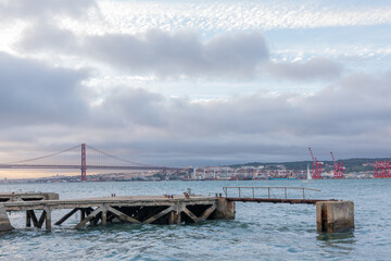 Landscape over the City of Lisbon at Sunset