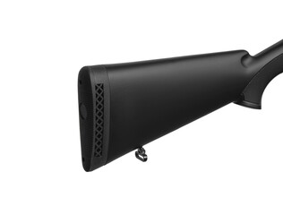 Modern semi-automatic left hand shotgun. Weapons for sports and hunting. Black weapon isolate on white back.