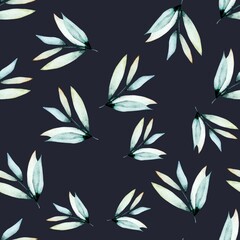 Fototapeta premium Floral watercolor seamless pattern