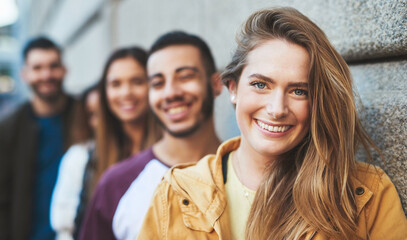 Friends always make my day. Cropped shot of friends standing together while out in the city.