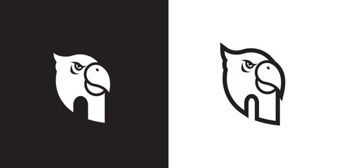Parrot mascot silhouette logo