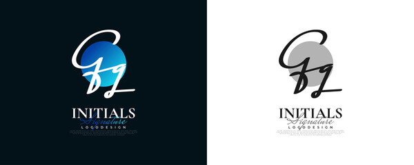 Initial G and G Logo Design in Elegant and Minimalist Handwriting Style. GG Signature Logo or Symbol for Wedding, Fashion, Jewelry, Boutique, and Business Identity