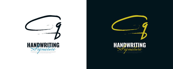 Initial G and G Logo Design in Elegant and Minimalist Handwriting Style. GG Signature Logo or Symbol for Wedding, Fashion, Jewelry, Boutique, and Business Identity