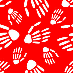 Skeleton hand seamless pattern. bones pattern. Design for Halloween and day of the Dead