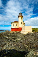 Coquille River Lighthouse on the Pacific Coast of Oregon State-USA