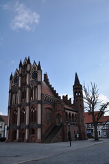 Fototapeta premium TANGERMUENDE SAXONY ANHALT GERMANY ,2011 Historisches Rathaus (Old Town Hall), Tangermunde, Elbe, Saxony-Anhalt, Germany
