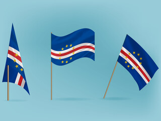 National flag of Cape Verde vector.Waving flag of Cape Verde from different angle