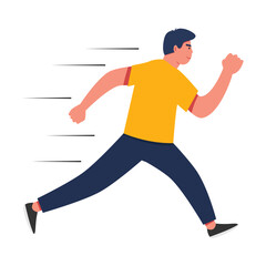 Obraz premium Illustration of a man who is trying hard and moving quickly to achieve his goals. Trying to be a champion