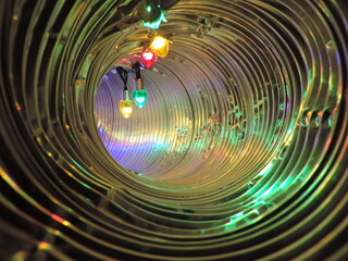 Metallic tunnel colorful lights art project