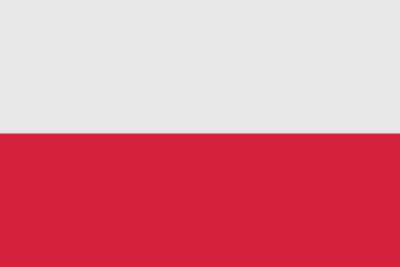 flag of Poland is a symbol of the state in white and red colors