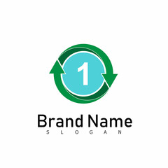 number logo design symbol modern abstract